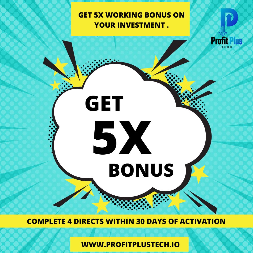 Profitplus_tech's tweet photo. Get 5x returns on your investments just by following simple conditions.
To achieve 5x returns. you have to complete 4 directs of same package or above within 30 days of first activation.
#profitplustech #highgains #profit #blockchain #JoinUsNow #InvestSmart #smartfinance https://t.co/YeWVll3Wc5