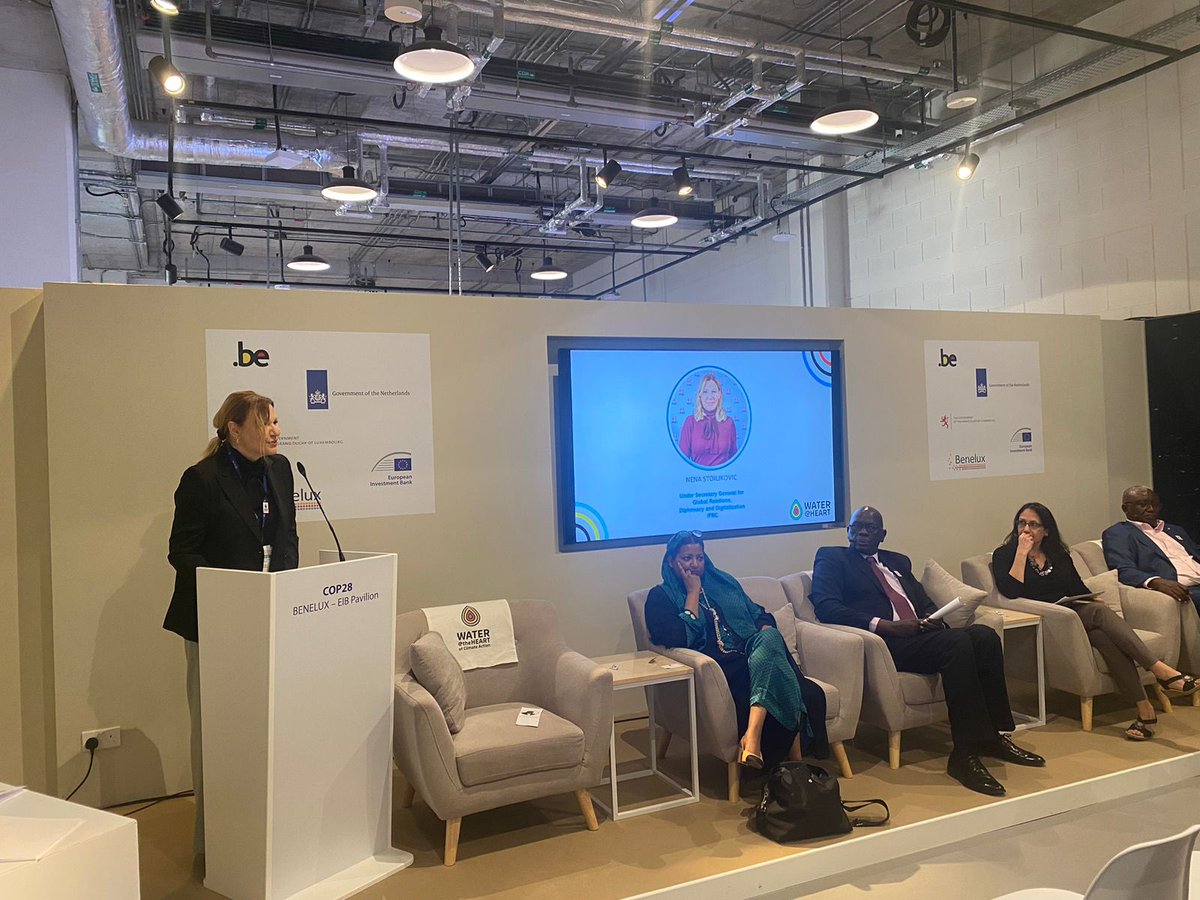 The theme on the agenda at #COP28 today is water. The @IFRC network is part of an incredible partnership with @UNDRR and @WMO that seeks to help communities adapt to a changing climate, through early warning, early action and integrated water resource management.
