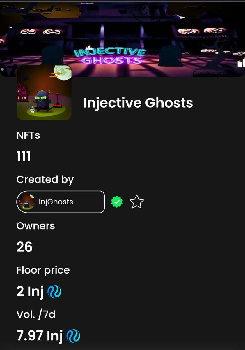 ink_Ghosts's tweet image. Injective Ghosts Gateway ☠️

🎁 Prize: 15 $inj and 3 Free NFT 

injective.talis.art/collection/656…

To Win:
✅ Follow @InjGhosts
✅ Like, RT &amp;amp; Tag 5 Friends
✅ Join Discord - discord.com/invite/N6pjD3h… 

See you at 5 INJ FP

wen @ericinjective @TheMirza_
 
 #Injective  #InjGhosts