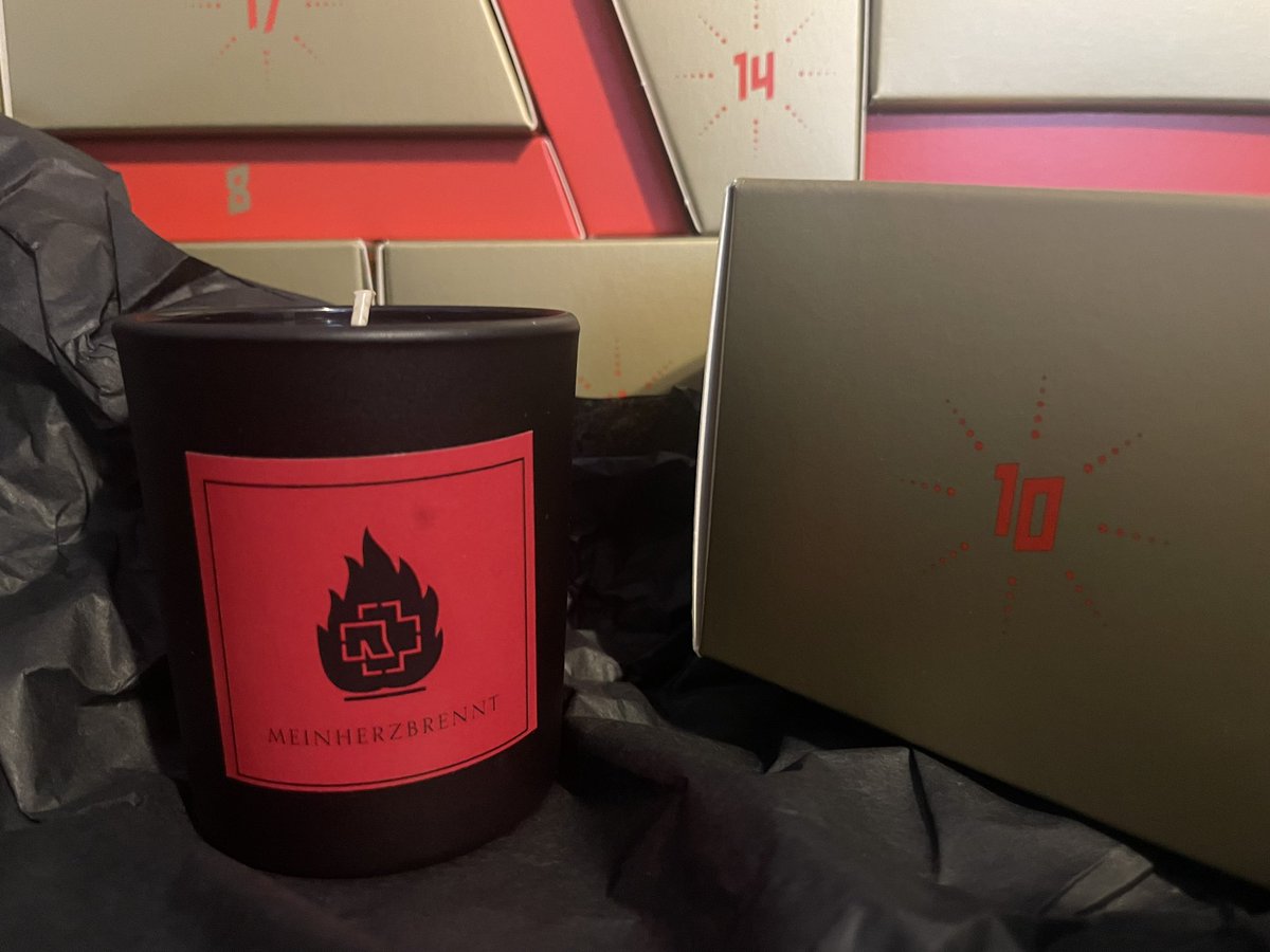 RammsteinShopUn's tweet photo. Tenth Day Of The Advent Calendar 🎄 :
A Scented Candle
#Rammstein #RammsteinShop #AdventCalendar #TenthDay #Christmas #Candle https://t.co/NpleOngLBH