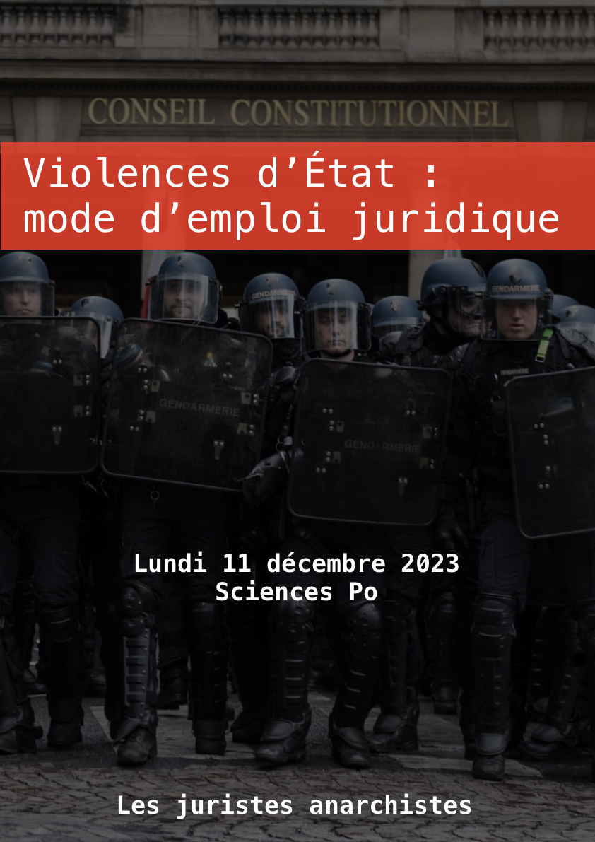 JurisAnar's tweet photo. Demain, de 9h à 18h30 à Sciences Po Paris se tiendra une journée d'échanges intitulée Violences d'Etat: mode d'emploi juridique
👇 https://t.co/iDceq7Li1I