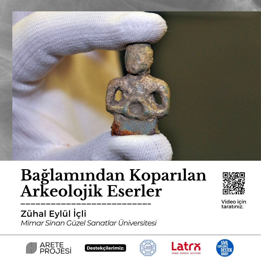 AreteProjesi's tweet photo. Arete Projesi'nin on dokuzuncu videosu yayınlandı! Mimar Sinan Güzel Sanatlar Üniversitesi'nden doktora öğrencisi Z. Eylül İ��li'nin “Bağlamından Koparılan Arkeolojik Eserler" dersi Arete Projesi'nin Youtube kanalında.

Videomuza profilimizdeki bağlantı üzerinden ulaşabilirsiniz. https://t.co/MJNGVQEM4v