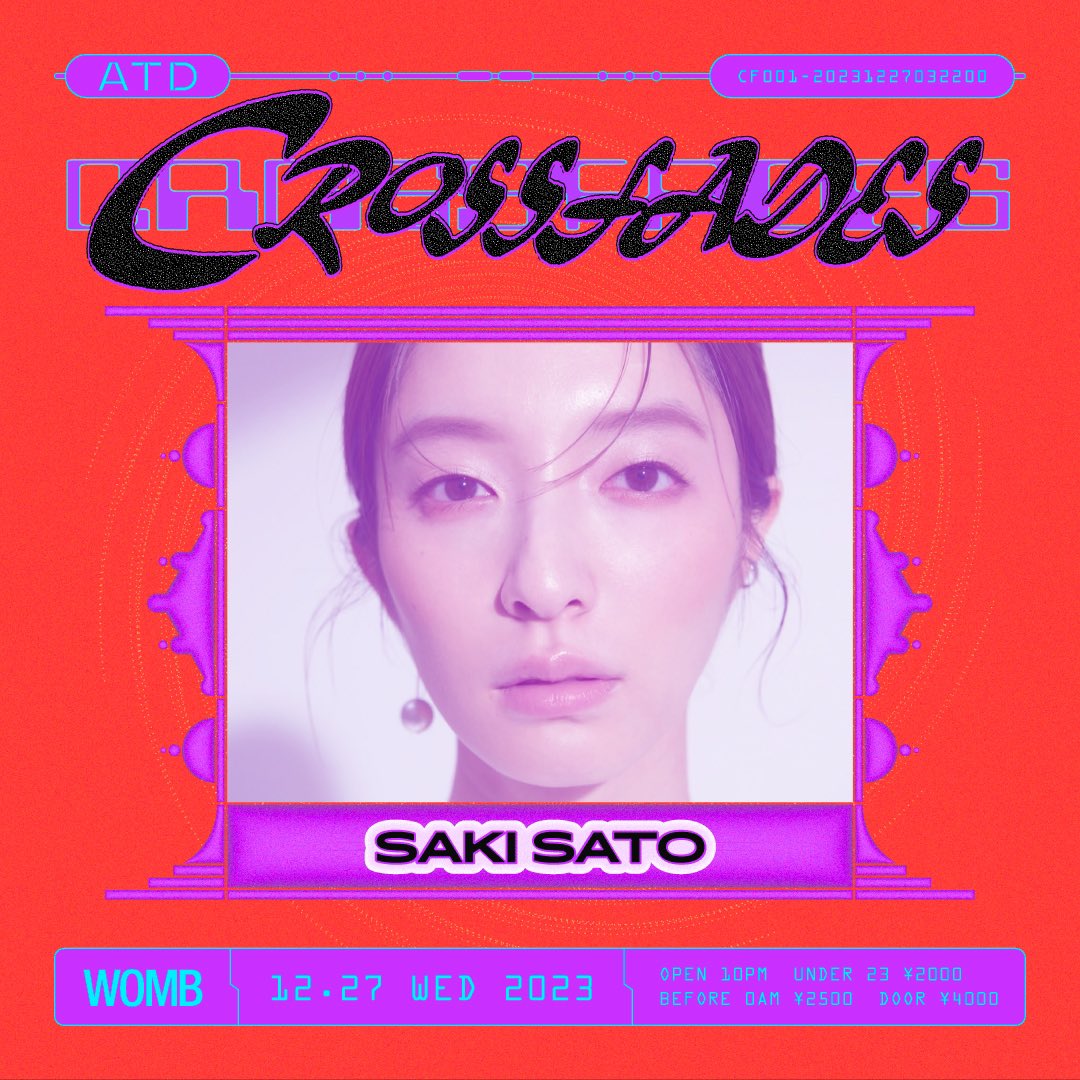 2023.12.27 at WOMB

SAKI SATO

女優・モデルとして活躍するなか、DJとしてファッションパーティーやクラブイベントで10年近くキャリアをつむ。
ハウス・テクノ・テックハウスなど幅広いプレイで1F オープニングアクトを務め、華をそえる。

#crossfades #wombtokyo