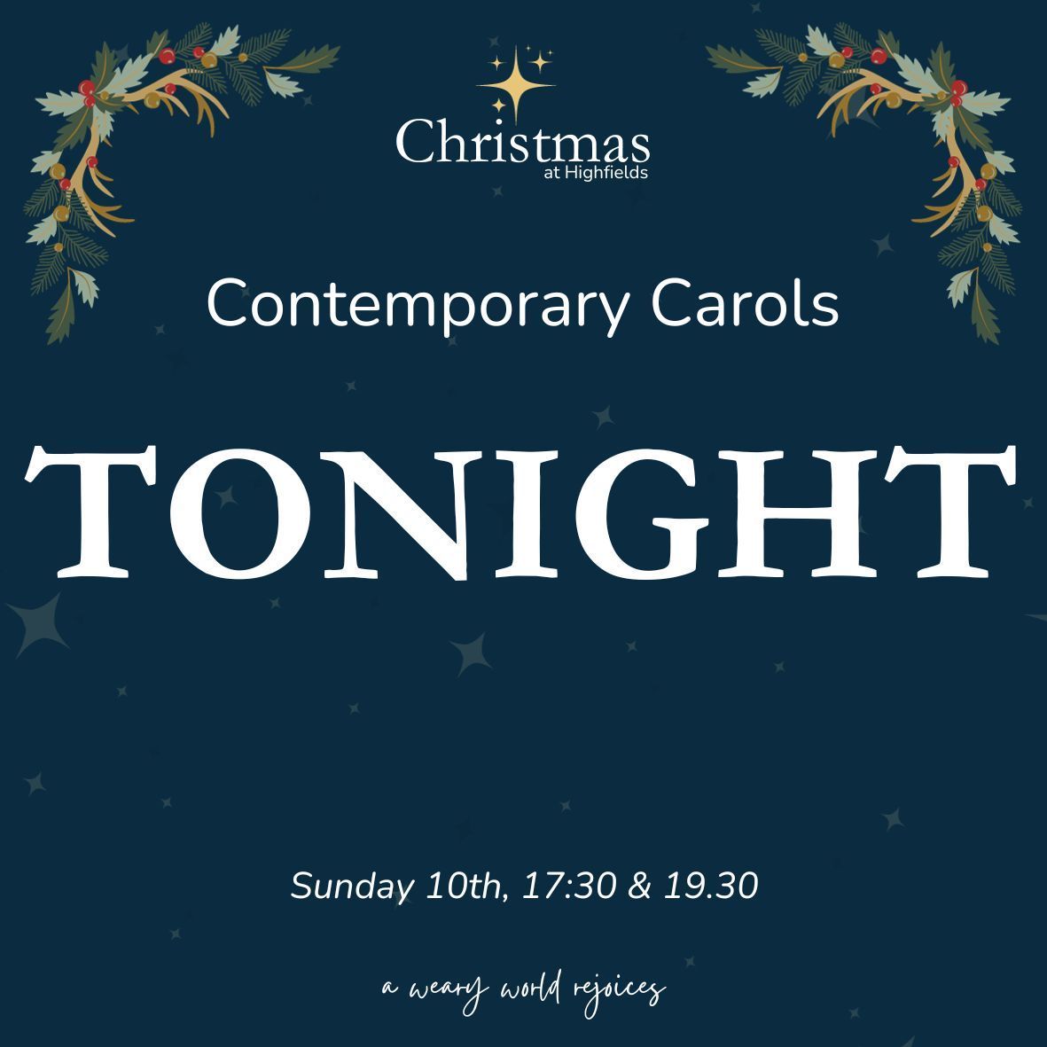 Are you joining us? Everyone's welcome - even if you've never stepped into Highfields before. We'd love to warmly welcome you in to enjoy some carols together followed by Festive Punch and warm mince pies 💗