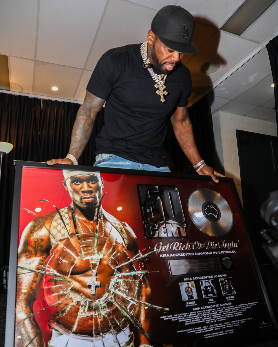 50cent's tweet photo. 💎Diamond certification in Australia 🤫Brisbane tonight is SOLD OUT. The thing 50 is different! https://t.co/jnbpt4VX0B https://t.co/Ch39vOTfga