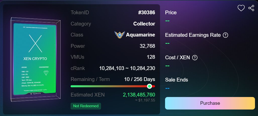 kidnej_x's tweet image. #1 In this thread I will show you how the game theory of mr GOAT @mrJackLevin works 👀
Below is a #XENFT with 2 138 485 760 $XEN (1190$) to be claimed in 10 days 💪
Claim is on thursday 👀 What does it mean? 👇
~70 gwei 😂 (14 $ for claim)
128 adresses x 14$= 1792 $ 🚨
-602 $ 😡