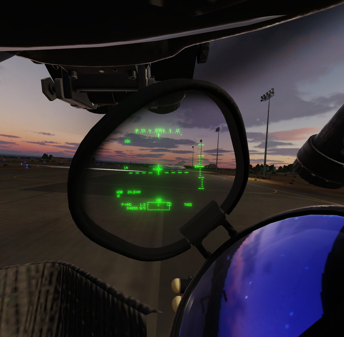 Escuadron111's tweet photo. Nuestros pilotos Zeta y Seeadler viendo el ocaso desde un Apache en @eagledynamics #DCSWorld #simulador #e111 https://t.co/WSDM9M3jnH