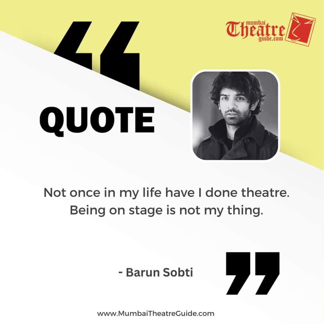 'Not once in my life have I done theatre. Being on stage is not my thing.'
- Barun Sobti
.
.
.
#MTG #TheatreQuote #TheatreGroups #QuoteOfTheDay #BarunSobti #theatrelife #performance #TheaterInspiration #TheaterArts #CurtainCall #TheatreCommunity