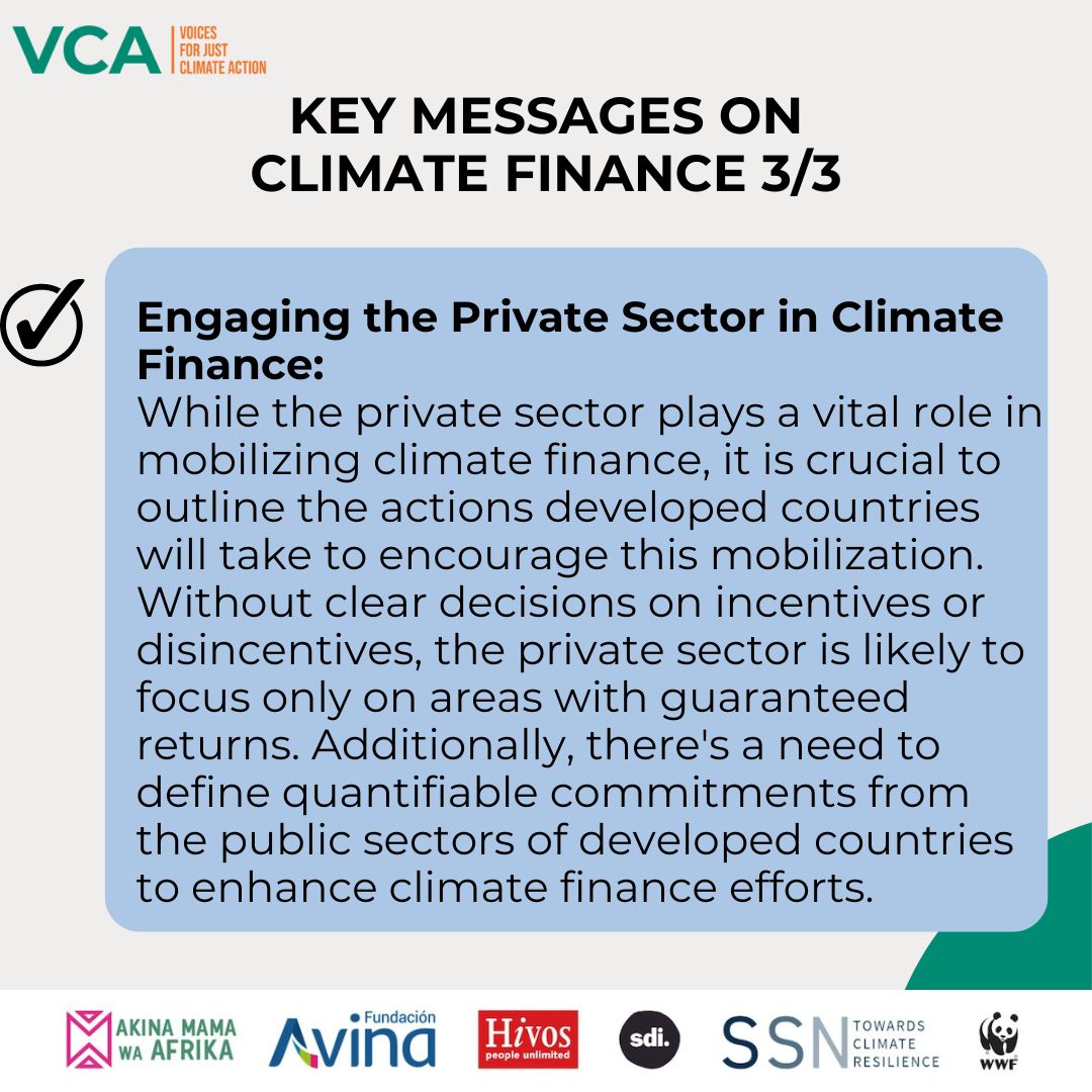Many finance pledges have been made at COP28. But it's not nearly enough. And we need quality finance, not just quantity. Here are our key messages on Climate Finance. #COP28 #WeAreVCA #JustClimateAction