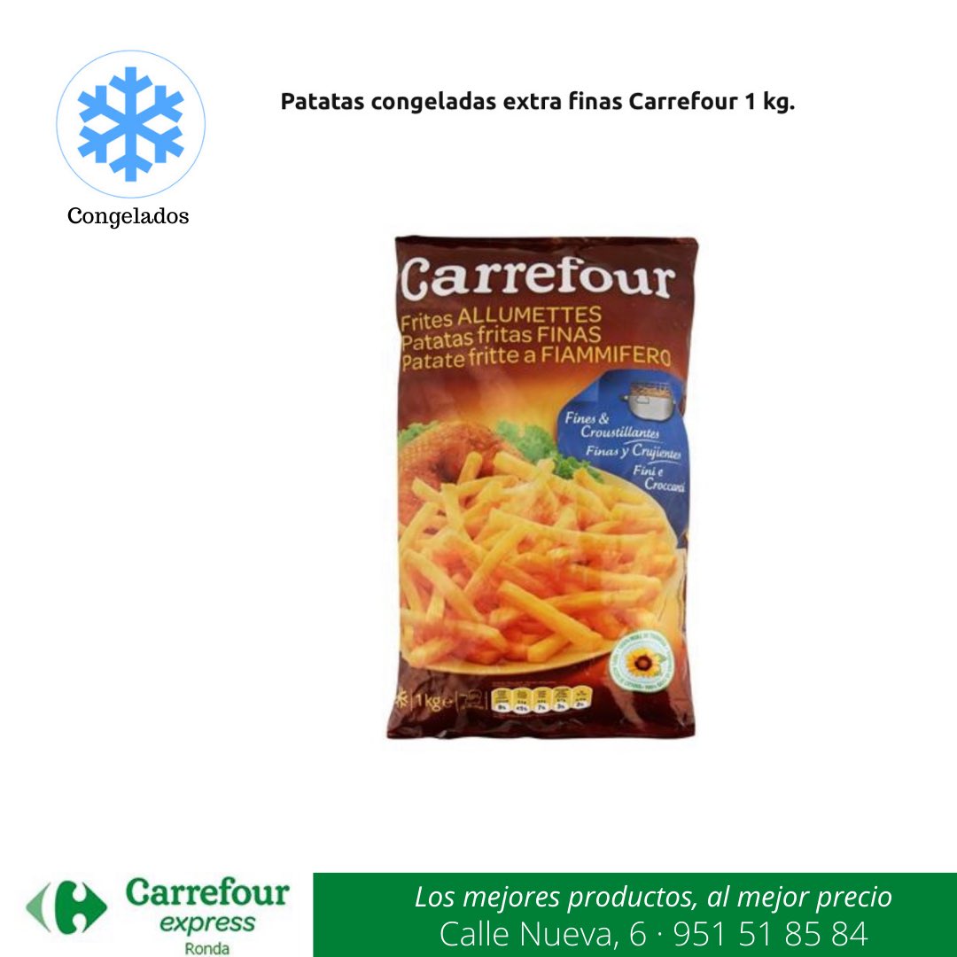 Patatas congeladas extra finas - Carrefour - 1 kg