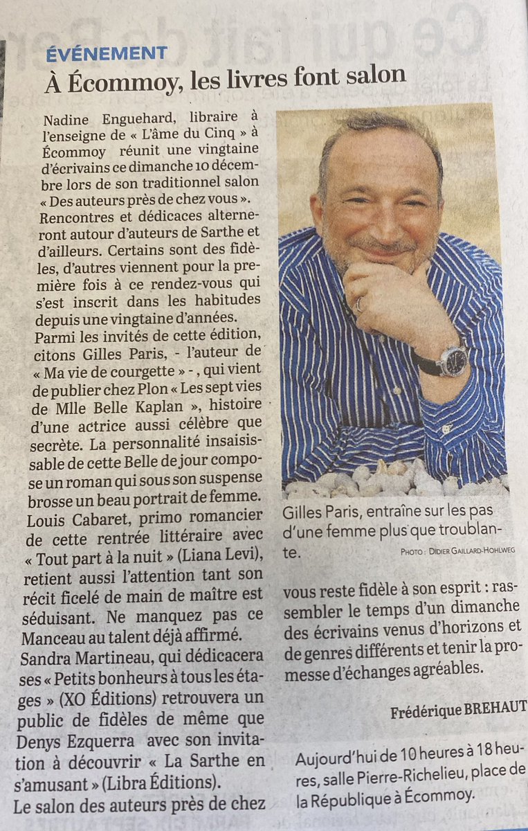 Ecommoy une journée de dédicaces avec la complicité de l’âme du Cinq #les7viesdemllebellekaplan <a href="/EditionsPlon/">Editions Plon</a> <a href="/LiseBoell/">Lise Boëll</a>