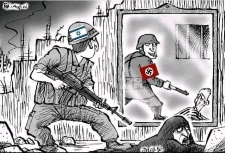 Te miras en el espejo 
de lo que fue tu holocausto,
ver aquel recuerdo infausto
te deja más que preplejo.
Hoy eres triste reflejo
de la historia que olvidaste
fundas donde asesinaste
y esquivas temiendo herirte
la ironía de convertirte
en lo que una vez odiaste. 

#PalestinaLibre