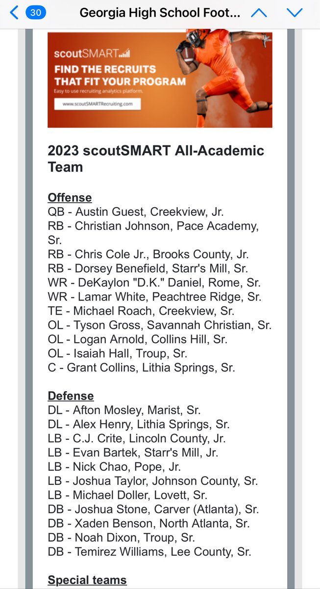 MrDaniel78's tweet image. From Georgia High School Football Daily and ScoutSmart::
Congrats son!!
@DkDaniel16 @FootballRome @RustyMansell_ @austinbutler_AB @AllRomeWolves @RomeCitySchools @oneromehigh