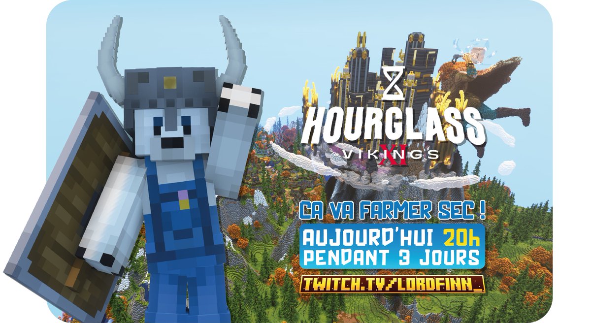 Ce soir à 20h l'aventure #HourglassXI commence !

✅Monsters et pastabox achetés
✅Costume de viking prêt
✅l'<a href="/UlyGoat_/">G.O.A.T</a>  est giga remontée

Notre première fois à tous, déjà hâte d'y être et de vivre ça tous ensemble 😄

twitch.tv/lordfinn_