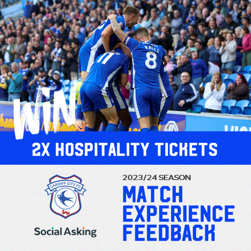 CardiffCityFC's tweet photo. Tell us your views! 💙

Submit your feedback on the CCS matchday experience and you could win two @CityHospitality tickets to a game in 2024. 🎟️

T&amp;Cs apply. Closes 15/12/2023.

#CityAsOne | @SocialAsking