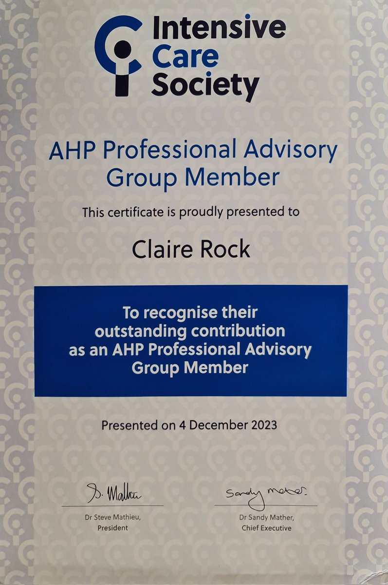 Really enjoyed my time working as part of a really talented AHP PAG. Thank you for this recognition. @ICS_updates