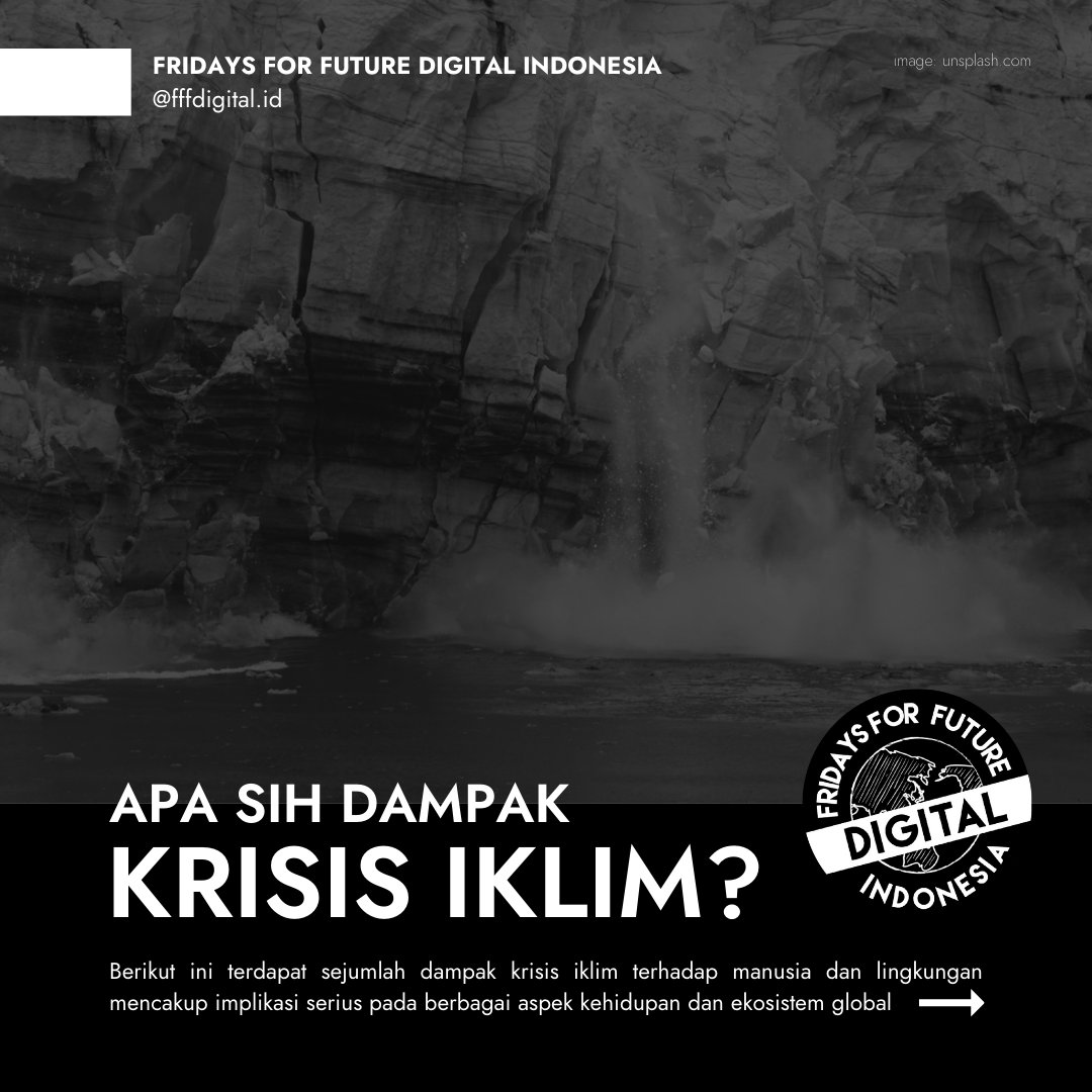f3d_id's tweet photo. Dari hari ke hari, kita semakin mendekati pahitnya dampak dari krisis iklim. Peningkatan suhu yang makin terasa, kenaikan air laut yang mencemaskan, bahkan perbincangan tentang kesehatan mental belakangan ini sebagian besar juga terkait dengan dampak krisis iklim, lho.

#F3DID https://t.co/z4mwOd0reQ