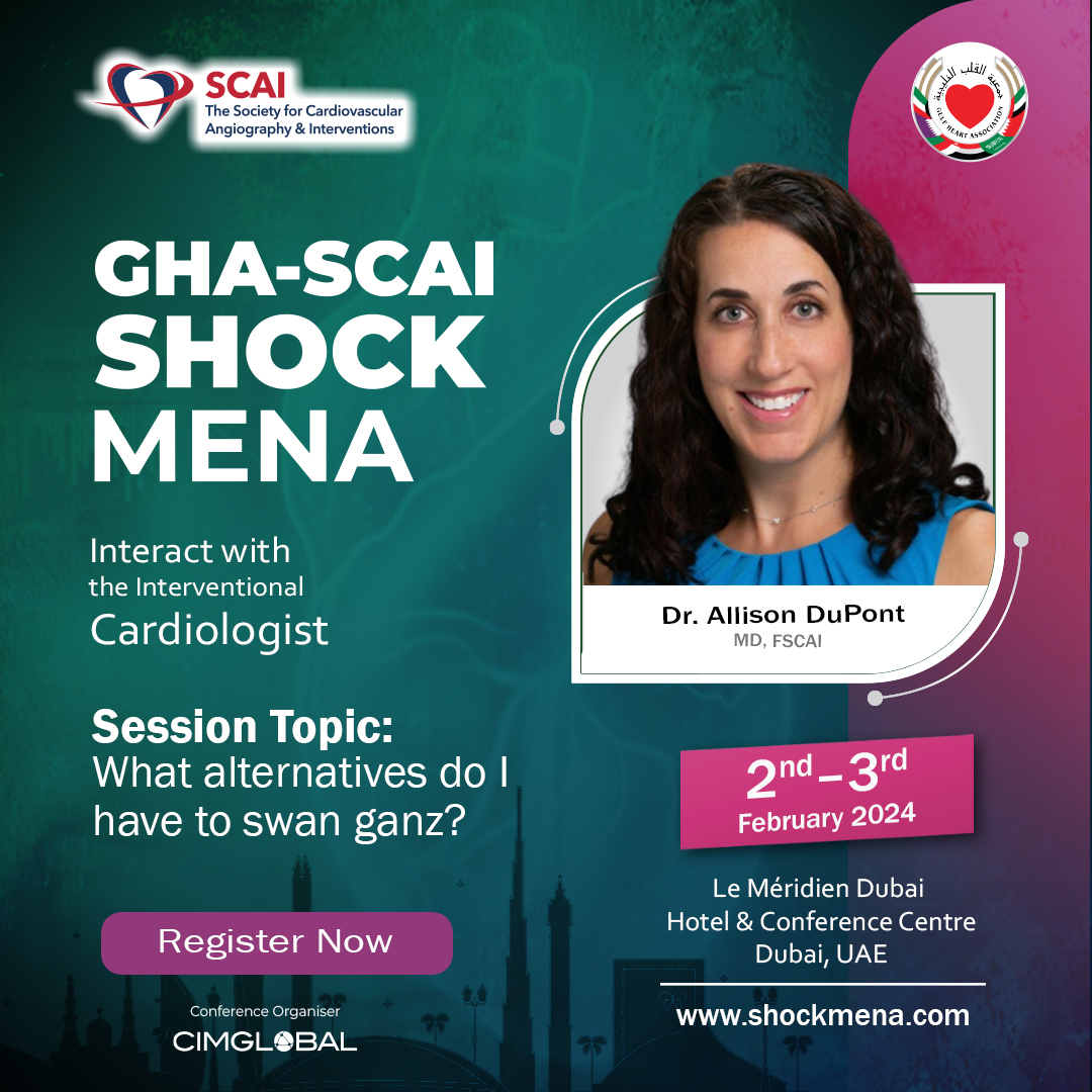 GHASCAISHOCK's tweet photo. Interact with the interventional cardiology pioneer Dr. @Allison_Dupont
🗓️2nd - 3rd February 2024
🔗Register Now: https://t.co/RDyeQFlqRH
#GHA_SCAI_SHOCK_MENA #GHA #SCAI #SHOCKMENA #ManagementOfCardiogenicShock #HandsonWorkshops https://t.co/k8kmNlX7DL