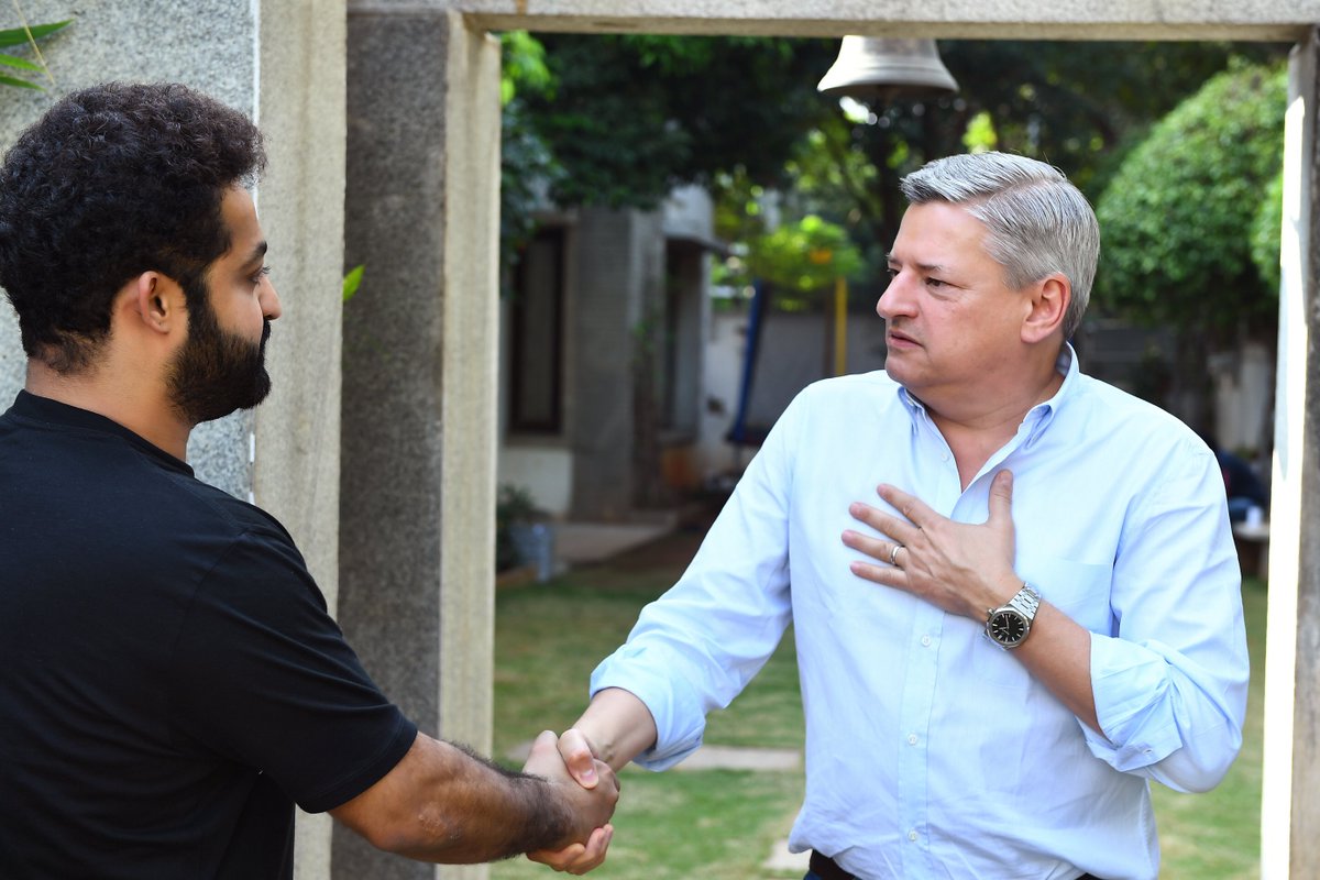 tarak9999's tweet photo. It was such a pleasure hosting you and your team for lunch Ted Sarandos. Enjoyed our conversation and the afternoon spent together indulging in our love for movies and food. https://t.co/aD82mcM2MY