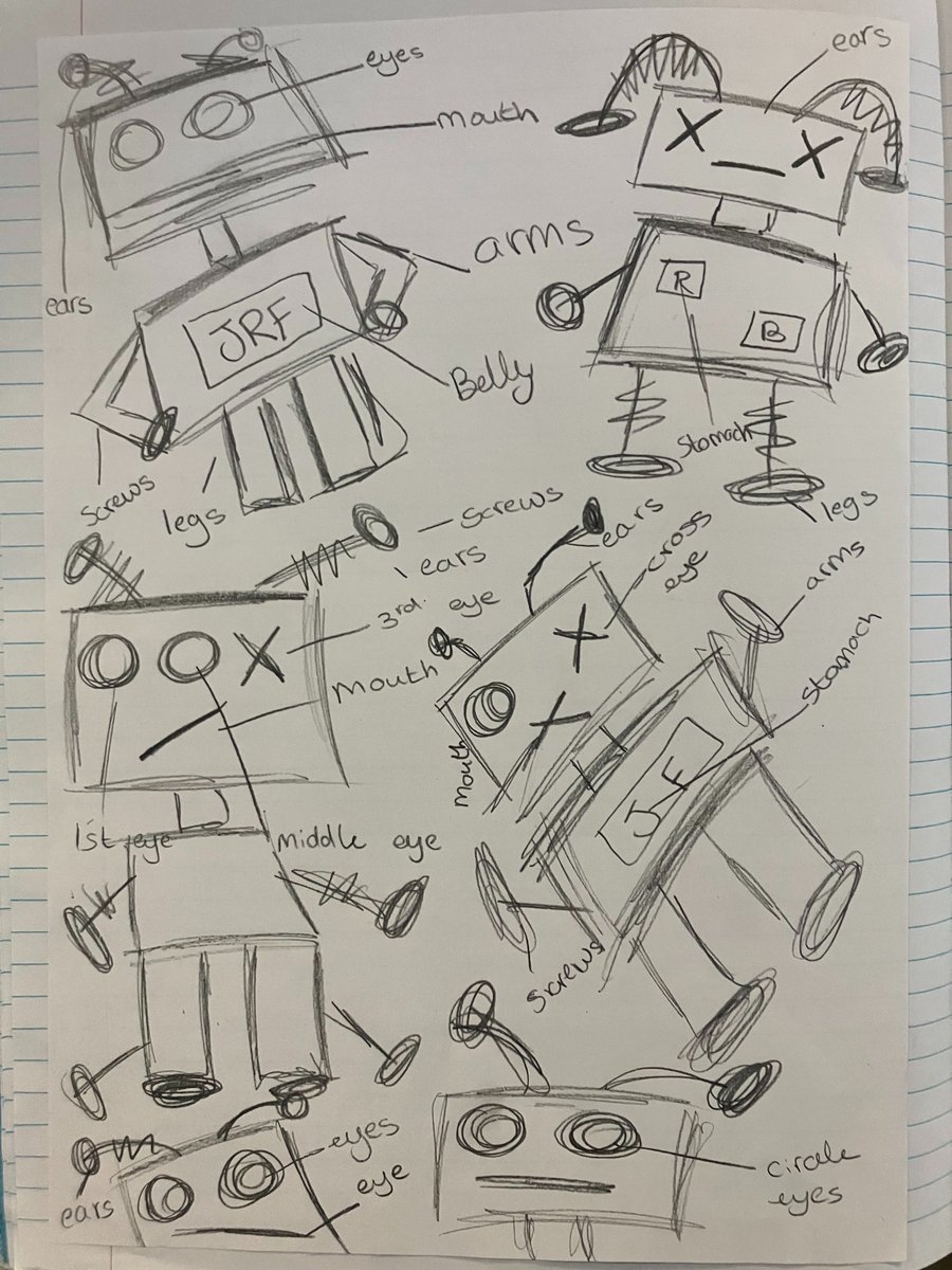 Liskeard_School's tweet image. Check out these incredible designs from our talented year 7 students for the Robot Buddy Project! 🤖🎨 Impressive ideas and meticulous attention to detail on display.  
#technology #RobotBuddyProject #creativityatitsbest