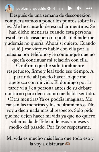 SarSoledad's tweet image. #GHVIP8D Comunicado de Pablo