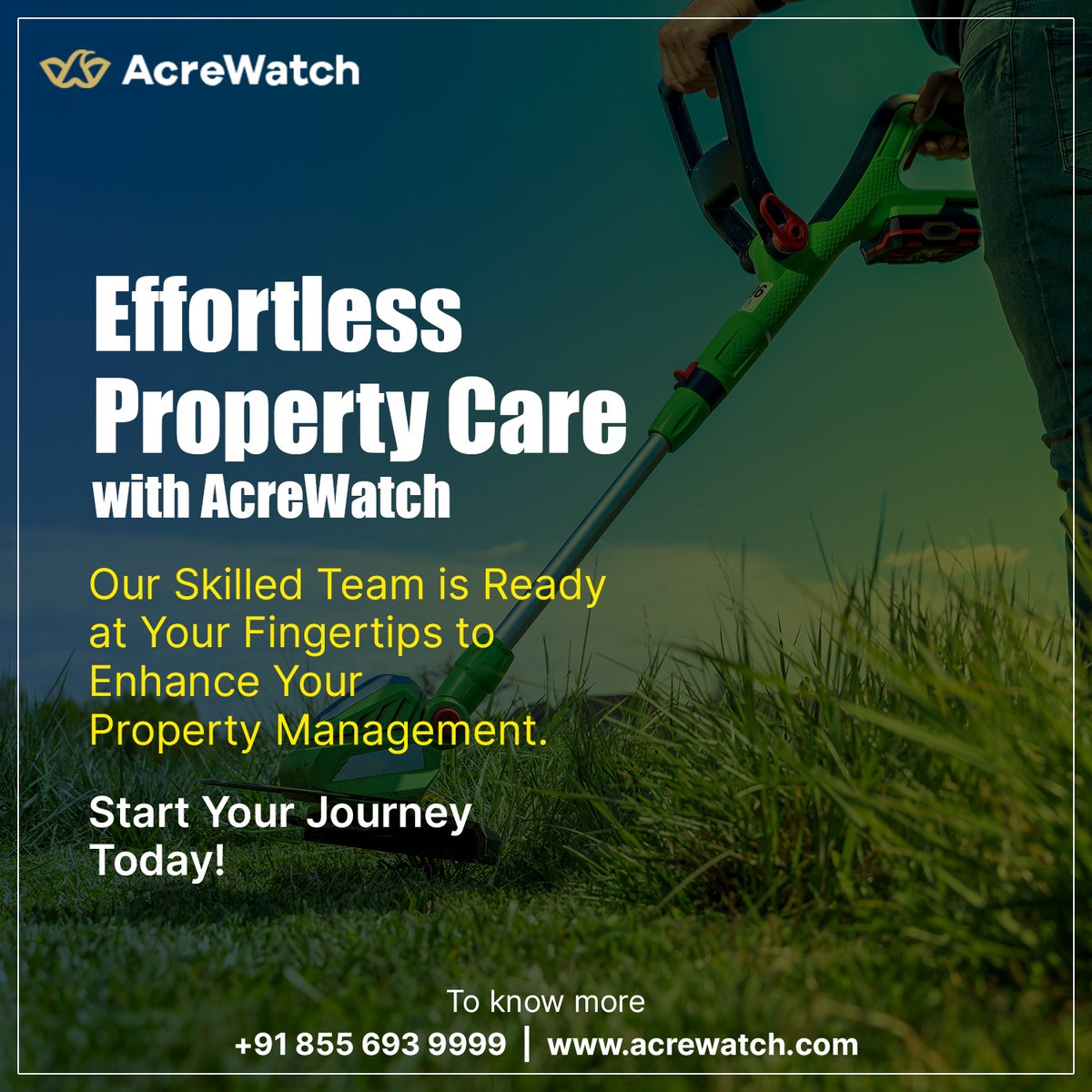 WatchAcre's tweet image. Experience effortless property care with AcreWatch. Our skilled team is ready at your fingertips, dedicated to enhancing your property management

👨🏽‍💻 Visit acrewatch.com
📞 Call +91 855-693-9999

#AcreWatch #Landproperty #plotmonitoring #services #india #Hyderabad #AP