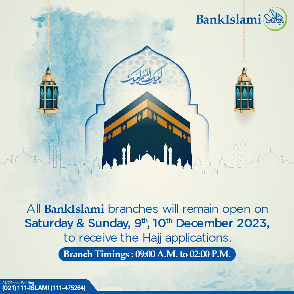 BIPLOfficial's tweet photo. Our branches will remain open this Saturday and Sunday to make your Hajj application process seamless.

#BankIslami #HajjApplication #Hajj #BankIslamiHajjApplication https://t.co/nswRHYwf4o