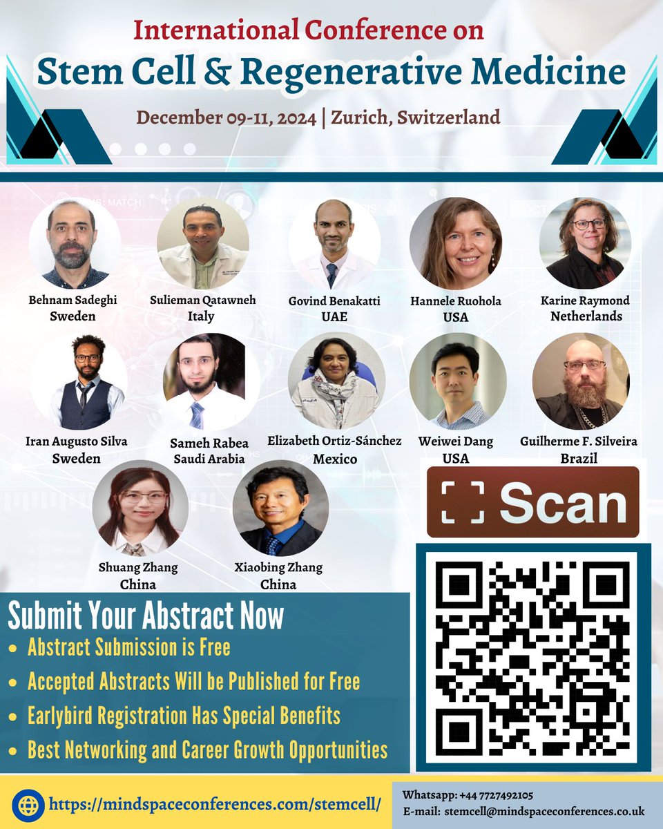 MindSpaceConf's tweet photo. 🌟International Conference on Stem Cell and Regenerative Medicine!🌟
📅December 09-11, 2024
🌍Zurich, Switzerland
🌐https://t.co/tJB7pXcPoJ
📱WhatsApp: +44-7727-492105
📧contact@mindspaceconferences.com
#StemCellConference #RegenerativeMedicine #healthcare #StemCell #MINDSPACE https://t.co/92EqKvabeV