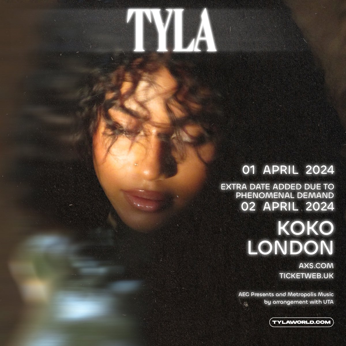 Our first Tyla date is sold out, so added second due to demand 💓

Last few tickets here metropolism.uk/Y33C50Qfvwu