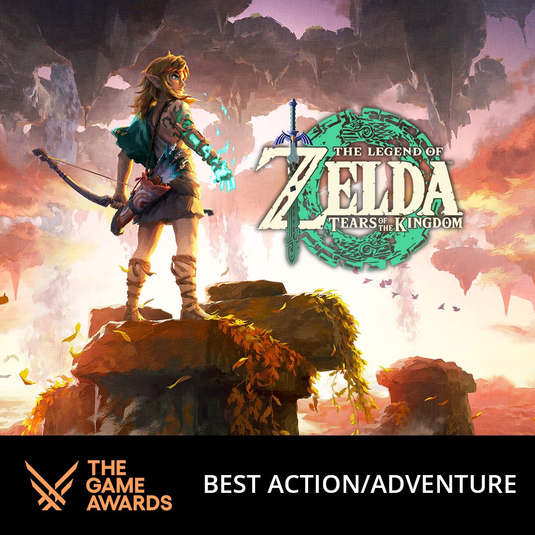 The Legend of Zelda : Tears of the Kingdom a remporté le prix  du « Meilleur jeu d'action-aventure » lors des #TheGameAwards  !

Mérité ! 👏