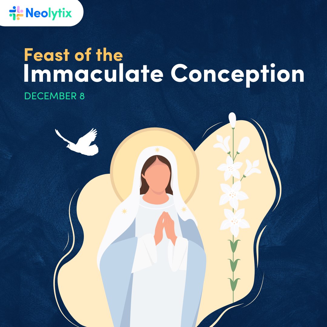 Neolytix's tweet photo. A day adorned with purity and love – Happy Feast of the Immaculate Conception! 🙏

#ImmaculateConception #BlessedFeast #Neolytix https://t.co/qGq1xX759v