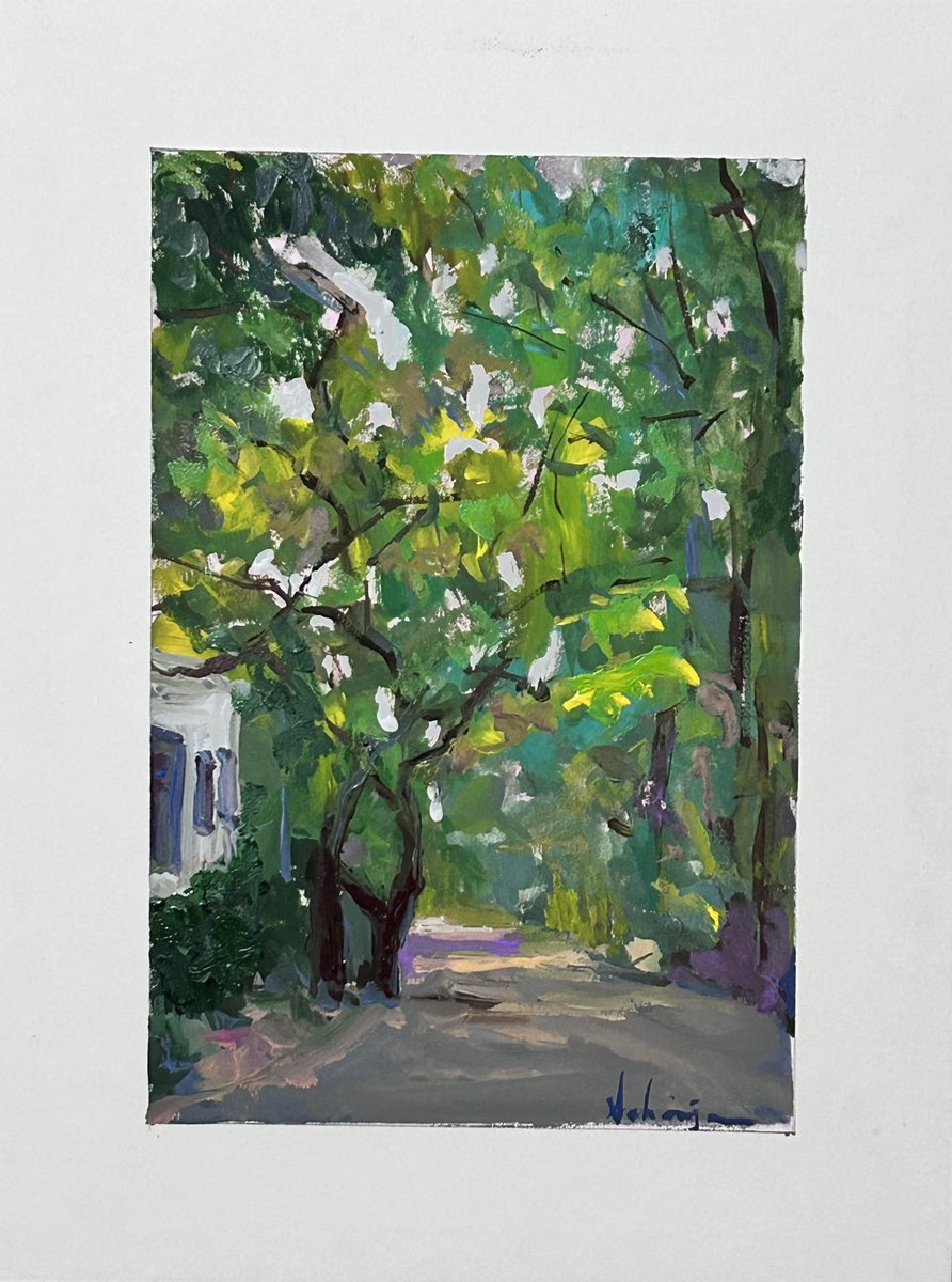Day 41/50 to 50 A quick walk down the street fetched me this painting Oh .. am so behind… 😞 🥱 Gouache 9x6 inches 12/8/23 Mumbai