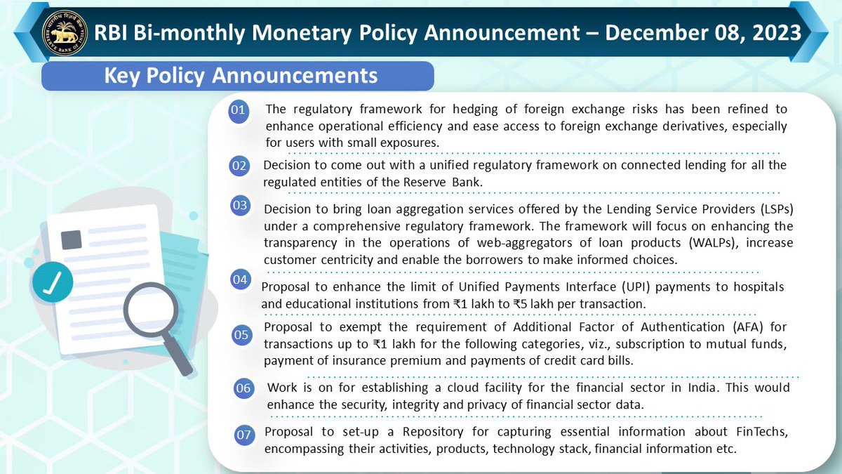 Highlights of the Monetary Policy announcement today by Governor Shri @DasShaktikanta. #rbi #rbitoday #rbigovernor #rbipolicy #monetarypolicy #rbimonetarypolicy #shaktikantadas