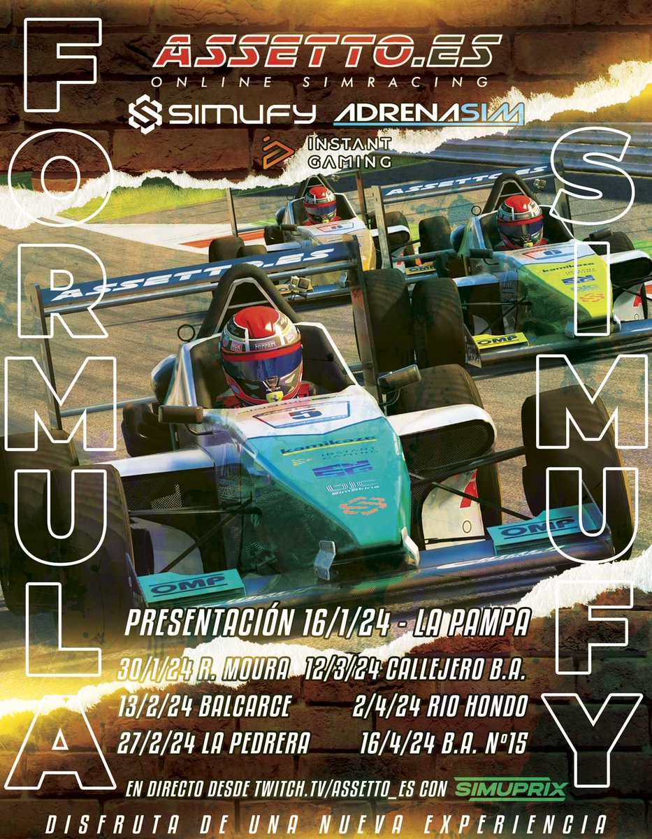 Assetto_es's tweet photo. 📢 Recordamos que ya están abiertas las inscripciones para 2 de nuestros siguientes campeonatos:

. ACC Los Jueves: Lamborghini Super Trofeo
. AC1 Los Martes: Formula Simufy

Revisa las fechas y no te quedes sin tu plaza.

Patrocinan @AdrenaSim y @simufy https://t.co/20E6oQqfV6