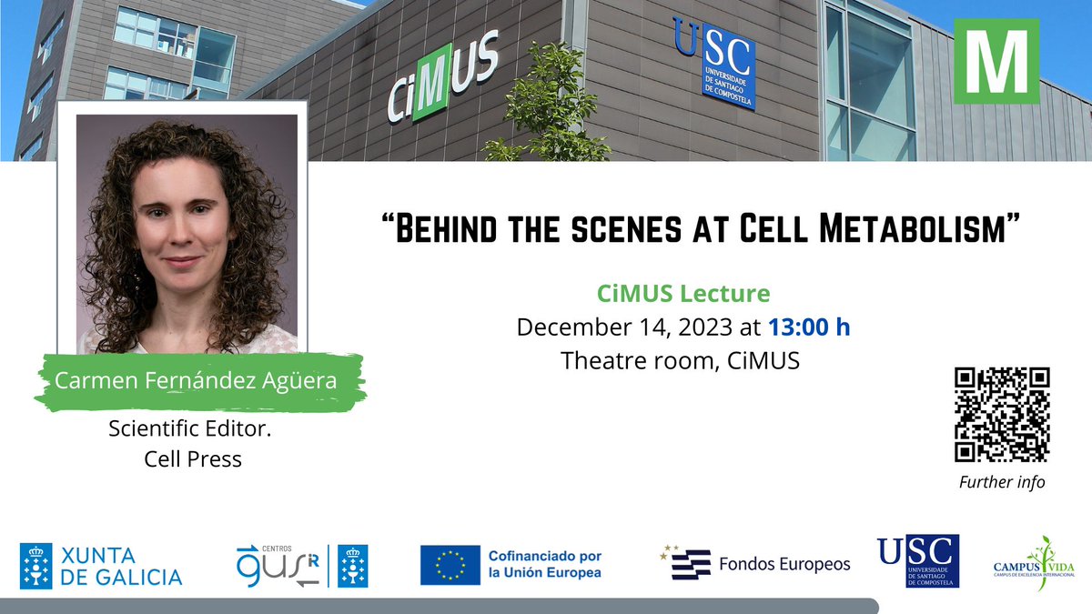 #CiMUSLecture 🫧 Join us for a dive into the world of publishing scientific research with Mari Carmen Fernández Aguera from @Cell_Metabolism! 📝Gain insights on manuscript criteria, editorial workflows, and effective communication. Let's demystify the path to publication! 🚀