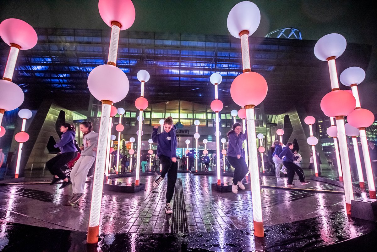It was a wet opening night but we had fun! #lightwaves23 Lightwaves Salford 2023, 7th - 10th December, 4pm - 10pm, free no booking required - just turn up and enjoy!