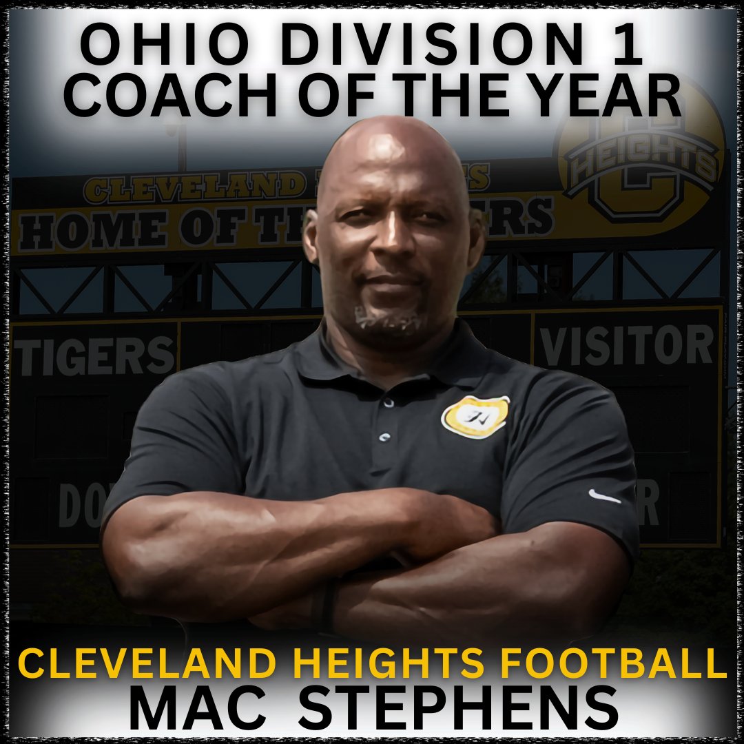 Congratulations to Cleveland Heights Football's very own <a href="/MacStephens/">Mac Stephens</a> for receiving Ohio Division 1 Coach Of The Year.