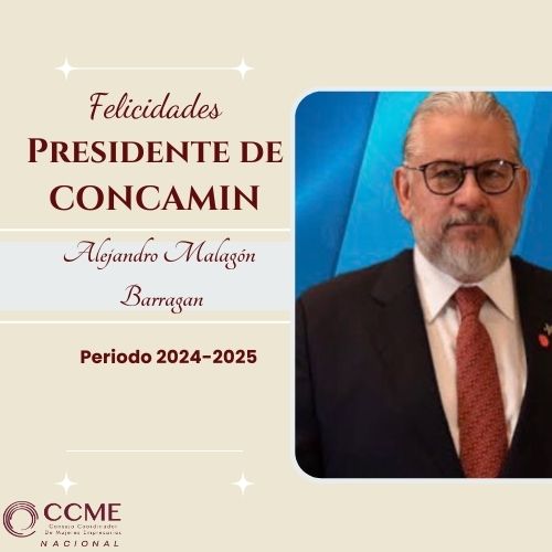 Desde la comunidad de mujeres empresarias de nuestro CCME, Felicitamos a <a href="/AMalagonB/">Alejandro Malagon B</a> por haber sigo elegido como Presidente de <a href="/CONCAMIN/">CONCAMIN</a> para el periodo 2024-2025