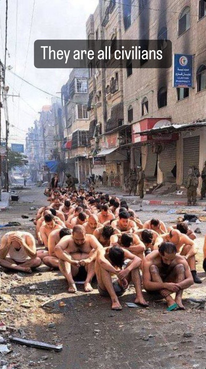 BdGEORGES's tweet photo. "Avant de se faire arrêter, violenter et déshabiller par Tsahal, ces hommes occupaient deux centres d’hébergement de l’UNRWA, l’agence de l’ONU d’aide aux réfugiés palestiniens. L’ONG Euro-Med Human Rights Monitor explique qu’il s’agit de dizaines de civils palestiniens, et dénonce une campagne d’arrestations aléatoires et arbitraires contre des personnes déplacées, parmi lesquelles des docteurs, des journalistes et des hommes âgés.
Parmi eux figure le journaliste Diaa Al-Kahlot, qui travaille pour le média The New Arab à Gaza. Le journal rapporte le témoignage de la sœur de son correspondant, qui indique qu’il a été contraint sous la menace d’une arme de quitter sa fille handicapée de sept ans, avant d’être emmené, déshabillé et battu par les forces israéliennes.
Ces images, symbole de l’oppression la plus crue, témoignent de la volonté des forces armées israéliennes d’humilier et de déshumaniser tout un peuple, pour briser l’esprit de la résistance". #guerrecoloniale #cessezlefeu #génocide 
https://t.co/5aq4uJmECI