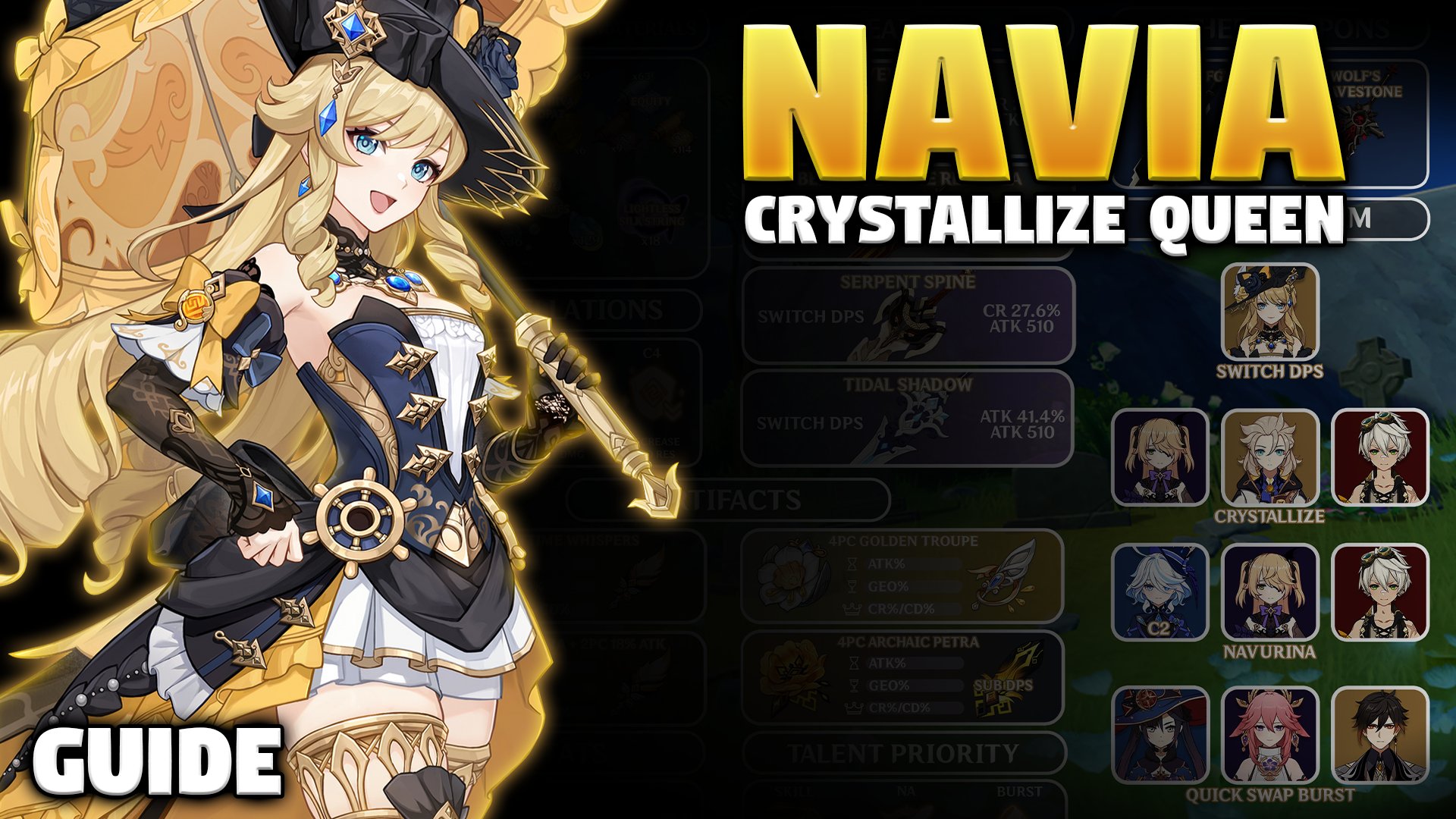 SipSipStefen on X: - GENSHIN IMPACT NAVIA GUIDE - GET PREFARMING FOR NAVIA  NOW WITH THIS BRAND NEW GUIDE 💛 #GenshinImpact #Genshin #Navia   / X