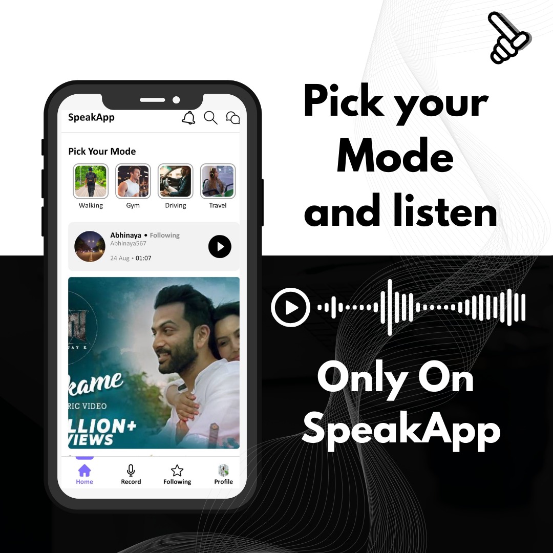 _speakapp's tweet photo. Introducing  Modes on SpeakApp

Now, you can choose from various modes like Gym, Walking, Driving, Eating, and more on #SpeakApp
Whether you're crushing those workout goals, taking a peaceful stroll, or enjoying a meal, there's something perfect for you.
#Audio
#SocialMedia https://t.co/tbDr8BA13Z