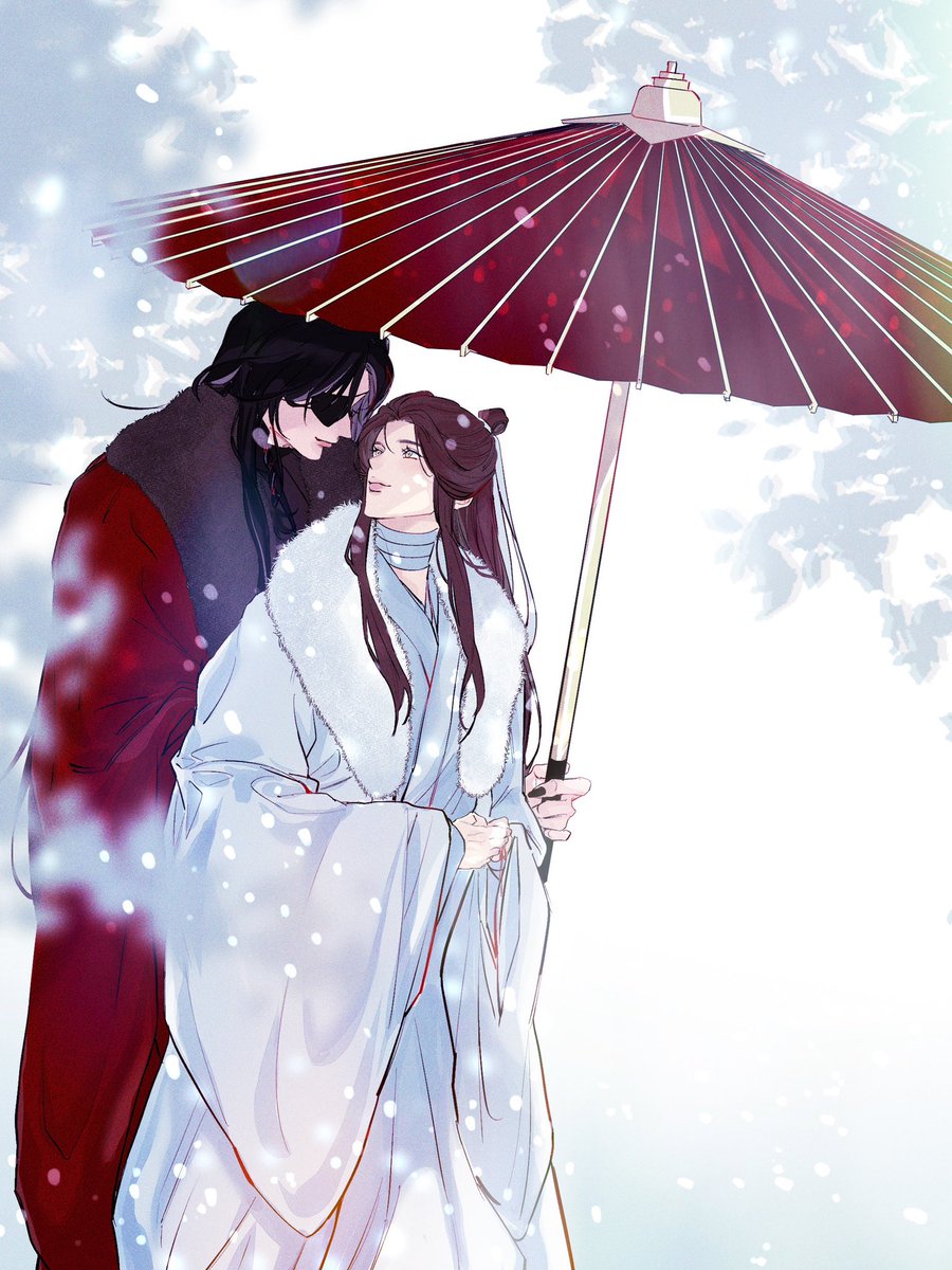 umbrella chinese clothes long hair yaoi hanfu holding umbrella 2boys  illustration images