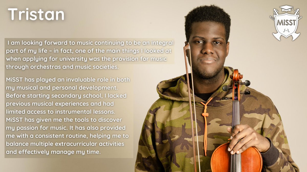 Meet Tristan, one of our Alumni and read about his MiSST Journey 👋🎶 #YoungMusicians #MusicEducation #MusicalJourney