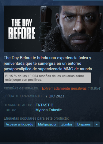Me apeno por la gente que se ha gastado 40€ en un scam que encima tiene fanaticos defenciendoles.

No es un MMO
No es un Survival
No es un OpenWorld