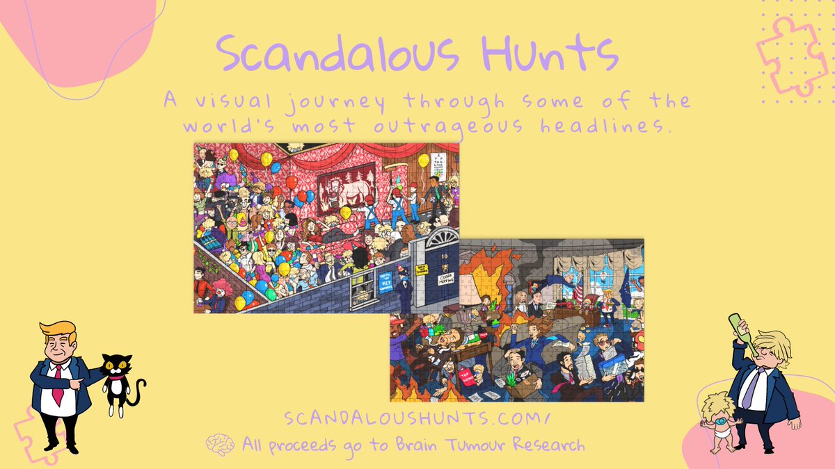 ScandalousHunts's tweet photo. Solving the puzzle is only the beginning... 

Scandalous Hunts is out now! Choose between Party at Number 10 or Chaos in the Oval Office and join the hunt for outrageous headlines today. 

All proceeds go to Brain Tumour Research 
https://t.co/xfz10Nu2YU https://t.co/ujSUAMrYuK