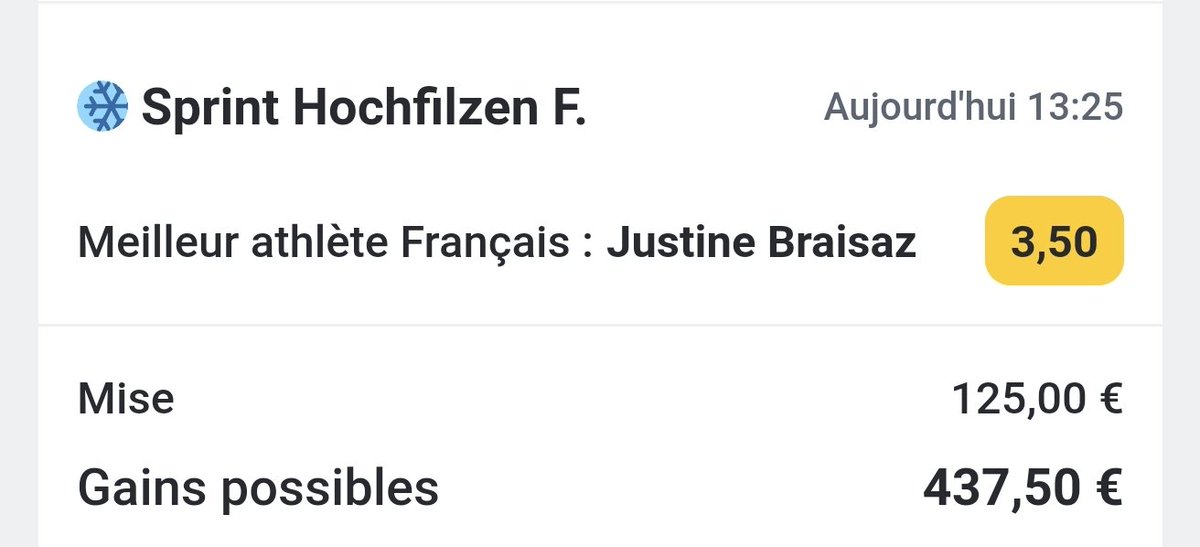 pronoland_'s tweet photo. [Biathlon ⛷️] Sprint F (14h25)

Voigt meilleur allemande à 1.75 (1.5%)
Justine meilleur française à 3.5 (1%)
Lampic podium à 15 (0.3%), t10 à 4 (1%)

❤️/RT si tu suis ! https://t.co/MipLctmsl7