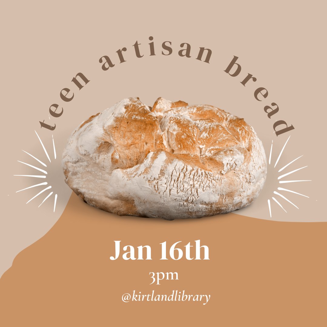 #artisanbread #teensinthekitchen #kirtlandlibrary
Sign up here:
kirtland.lib.oh.us/content/teen-a…