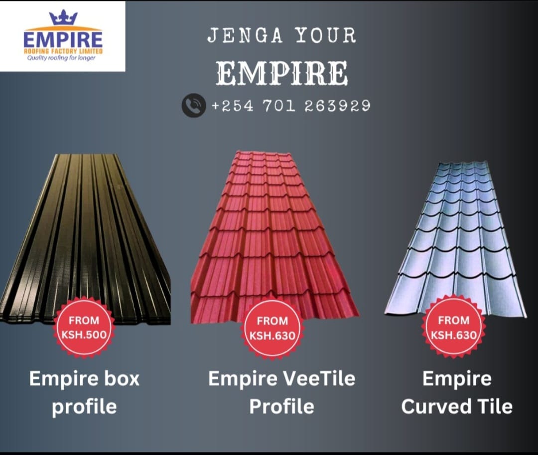 RoofingFactory's tweet photo. From sleek and modern #BoxProfile to classic charm of #VeeTile and the unique allure of #CurvedTile, we have the perfect roofing sheets to elevate your property's aesthetics.๐
Explore our collection and turn your roof into a work of art. #RoofingExcellence
๐ฒ0701 263 929 https://t.co/UITUtwiwwG