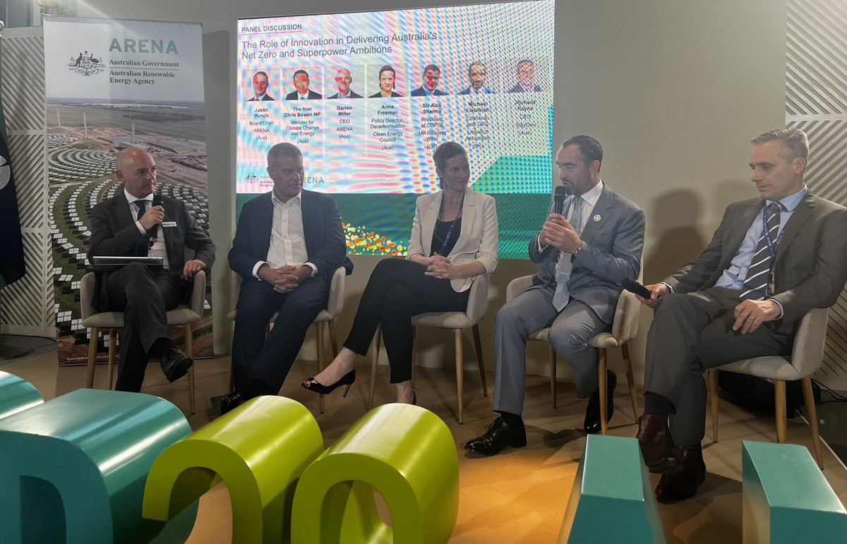 great #COP28 session: 

the role of innovation in delivering australia’s net zero & superpower ambitions… 

with @darrenhmiller,  @AlokSharma_RDG, @FreeAnna1, @MLiebreich and #RichardPayne.