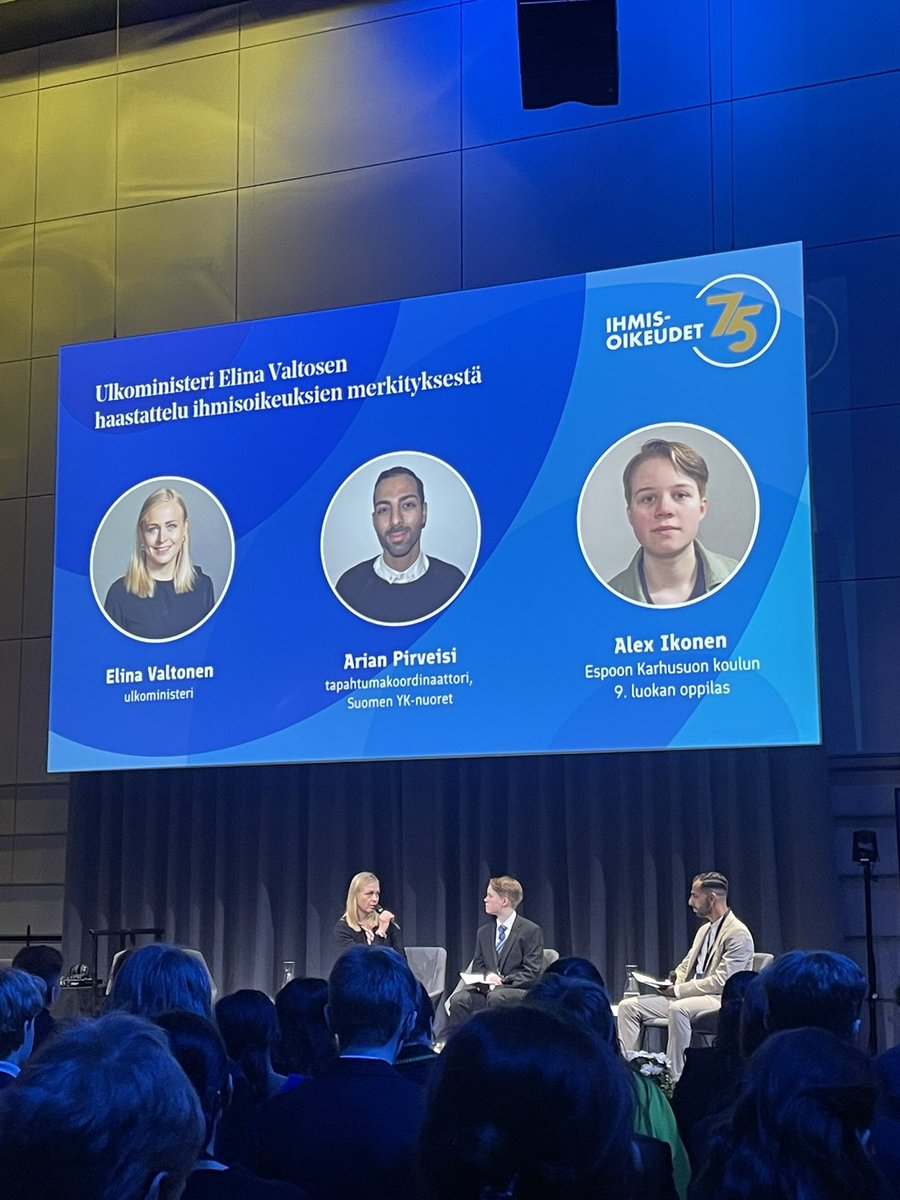 Ihmisoikeudet ovat tärkein perusta myös ulkoministerin työlle, toteaa <a href="/elinavaltonen/">Elina Valtonen</a> YK:n ihmisoikeusjulistuksen 75-vuotisjuhlassa.
#UDHR75 #ihmisoikeudet